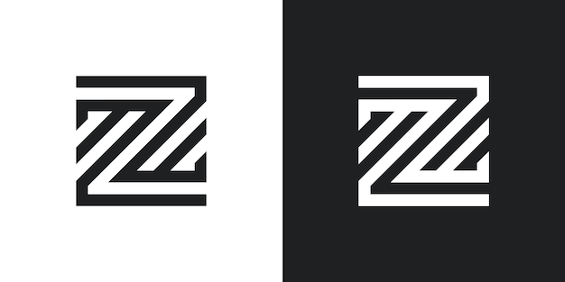 Vector letter z logo design with square lines premium vector