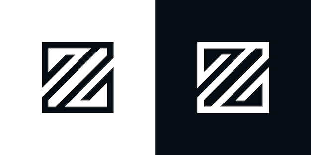 Vector letter z logo design with square lines premium vector