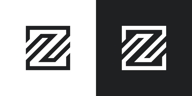 Vector letter z logo design with square lines premium vector