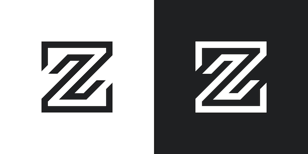 Vector letter z logo design with square lines premium vector