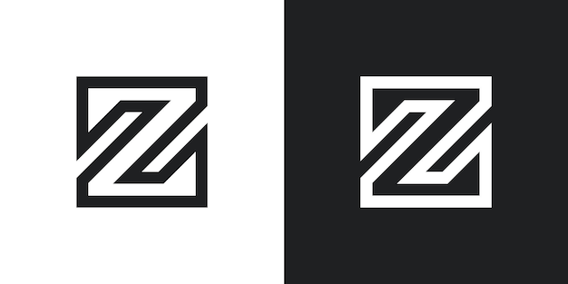 Vector letter z logo design with square lines premium vector