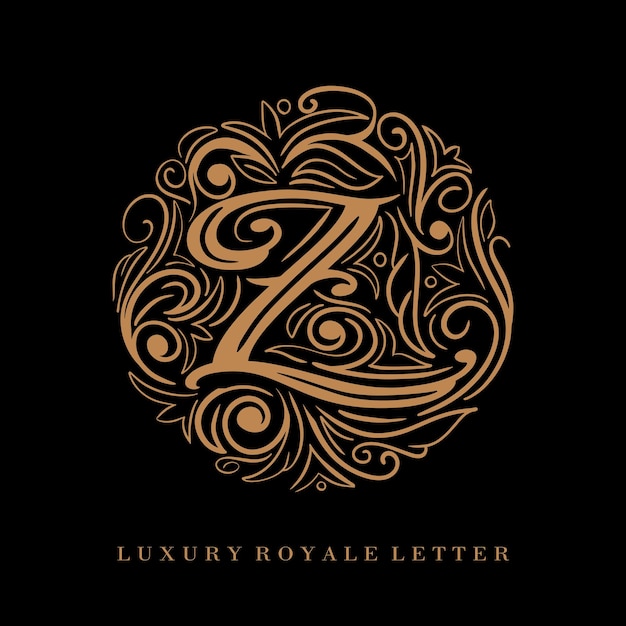 Letter Z Luxury Royal Circle Ornament Logo