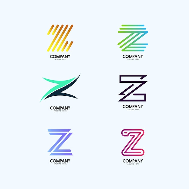 Letter Z Modern logos idea collection Alphabet Geometrical logotype