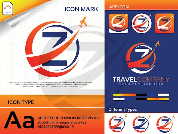 Letter z travel logo Premium Vector