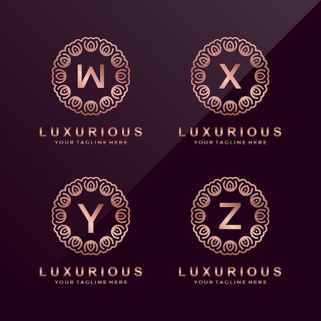 Letter Z, Y, X, W Circle luxury Logo