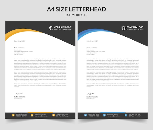 Letterhead Corporate Modern Business Letterhead template