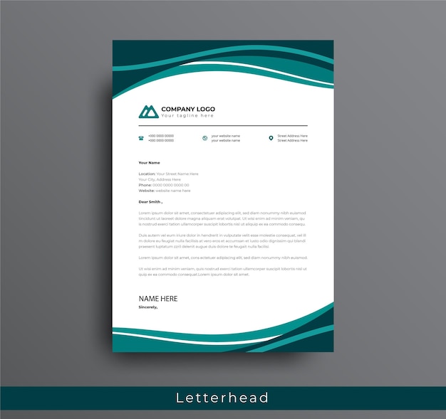 Letterhead design professional modern corporate creative company clean A4 letterhead design template