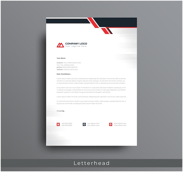 Letterhead design professional modern corporate creative company clean A4 letterhead design template