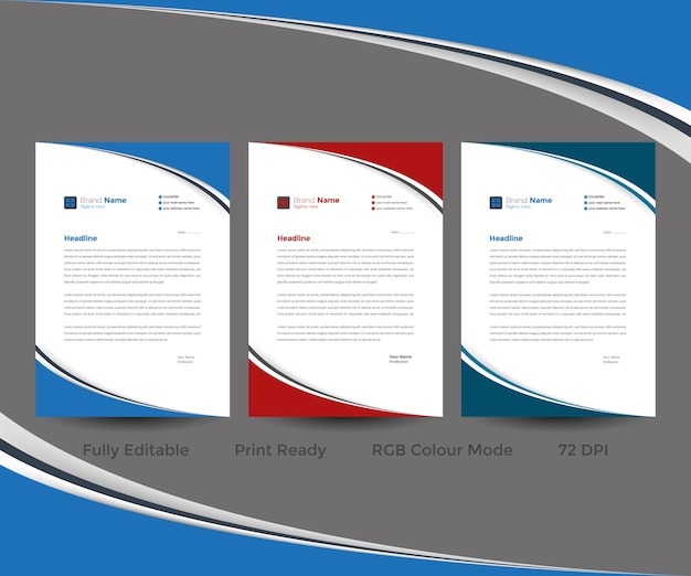 Letterhead design set template