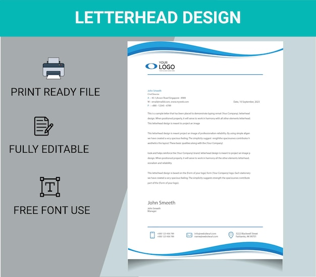 Letterhead design template