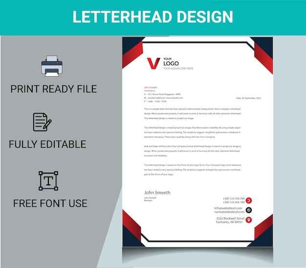 Letterhead design template