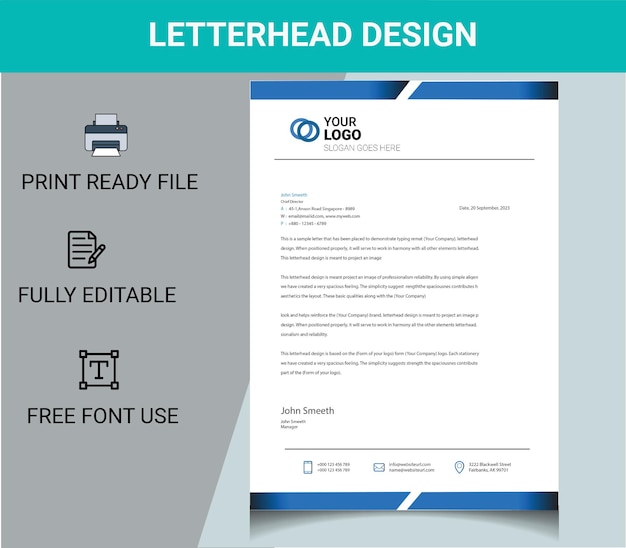 Letterhead design template