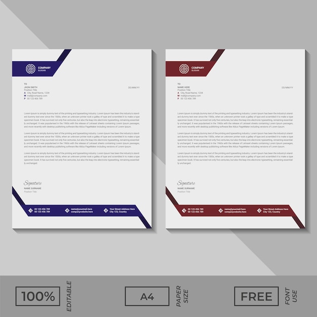 A letterhead design template