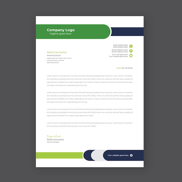 Letterhead modern corporate template design