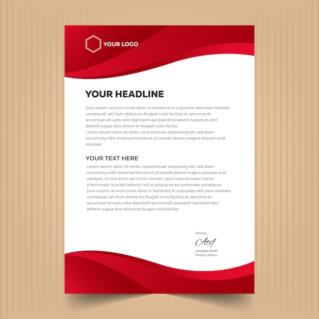 Letterhead template design with modern elements