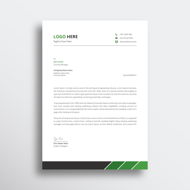 Letterhead template design