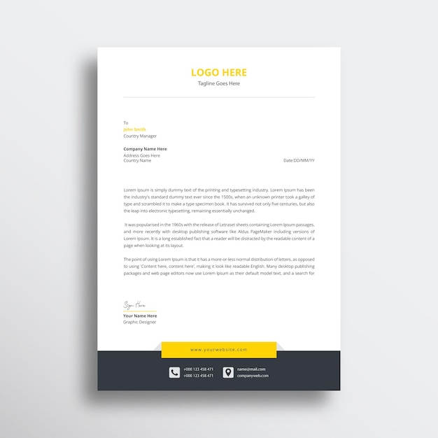 Letterhead template design