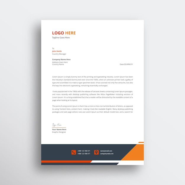 Letterhead template design