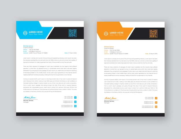 Letterhead template  flat style design  