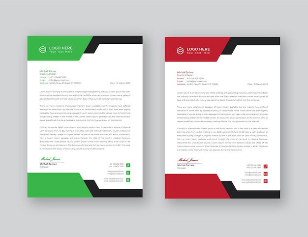 Letterhead template  flat style design  