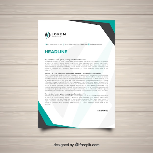 Letterhead template in flat style