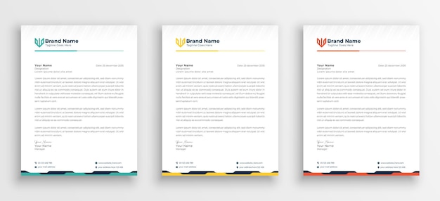 Letterhead template in flat style