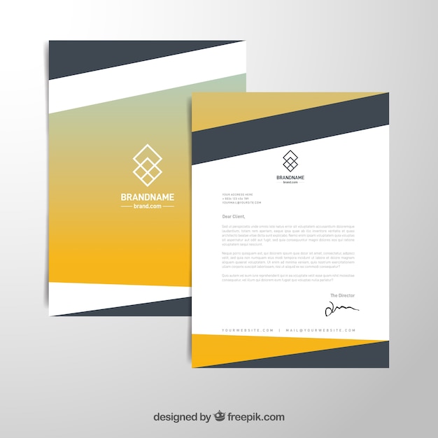 Letterhead template in gradient style