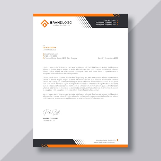 Letterhead template for print