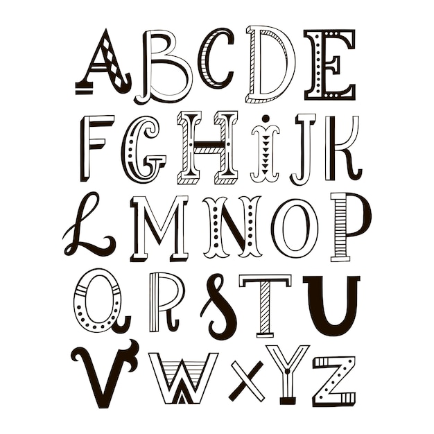 Lettering alphabet