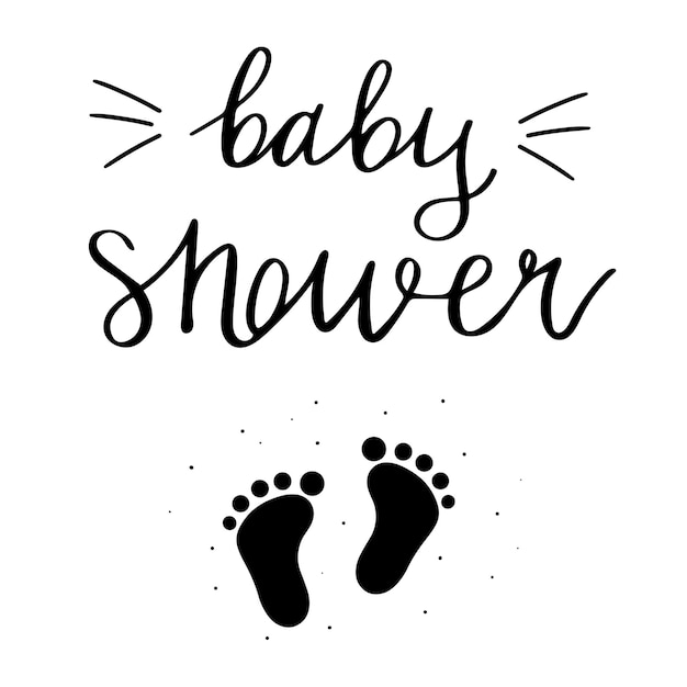 Lettering baby shower. Inscription made by hand for invitations, postcards. Vector