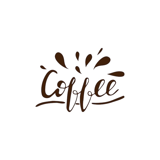 Lettering Coffee. Vector illustration.