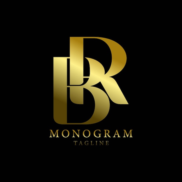 Lettering Combine Monogram Luxury Logo Letter BR