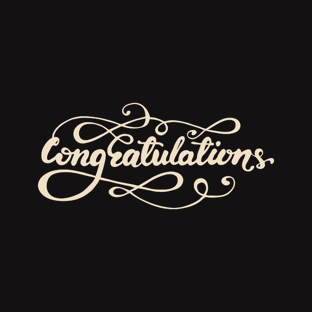 Lettering Congratulations.