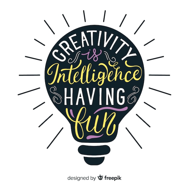 Vector lettering design with creativity quote