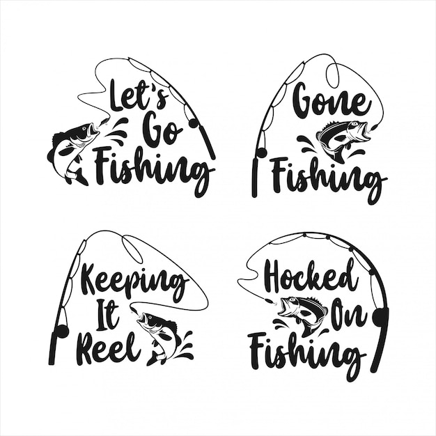 Lettering Fishing Logo   Design Collection