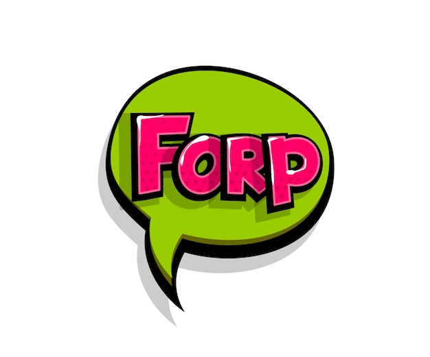 Lettering forp frr. Comic text logo speech bubble