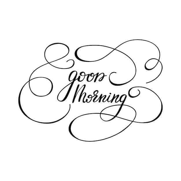 Lettering Good Morning. Vector illustration.