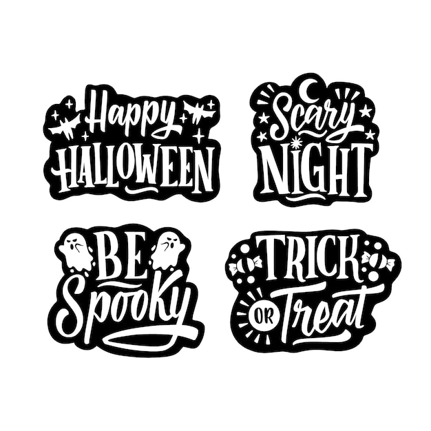 Lettering halloween stickers collection