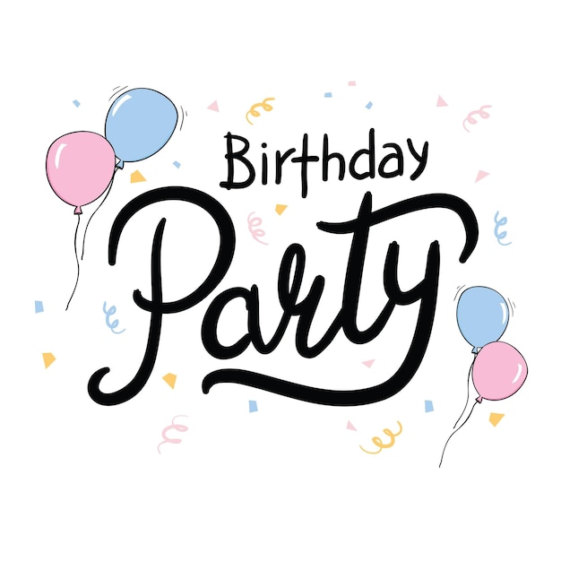 Lettering Happy Birthday Handdrawn card Vector illustration