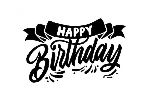 Lettering happy birthday sign background design