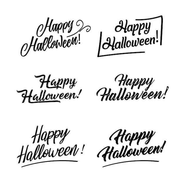 Lettering happy halloween typography