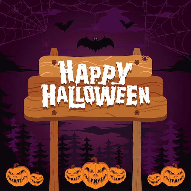 Lettering Happy Halloween Vector, Illustration, Calligraphy Design, Usable for Poster, Wallpaper