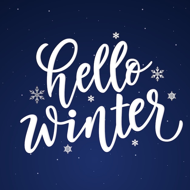 Lettering hello winter