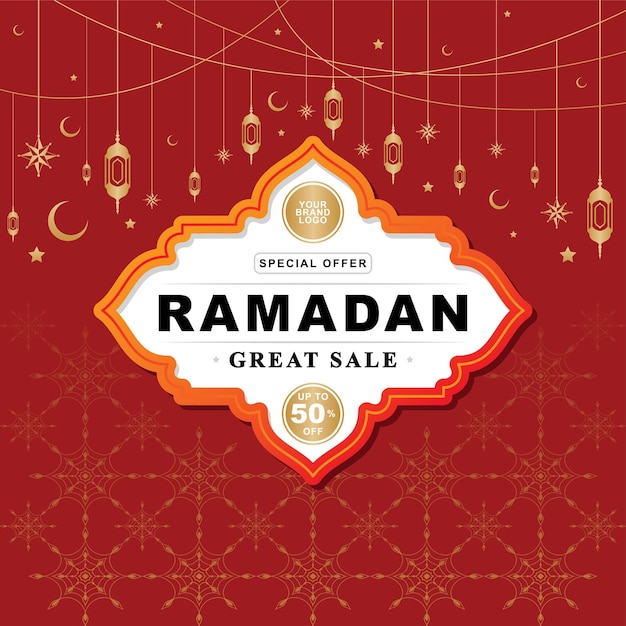 Lettering Illustration Ramadan Great Sale Vector Design Usable for Poster Banners Wallpaper