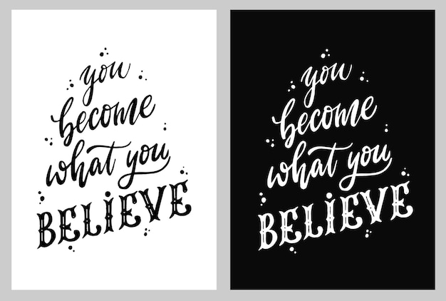 Lettering inspirational quote set