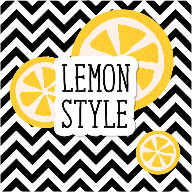 lettering lemon style with pattern stripe