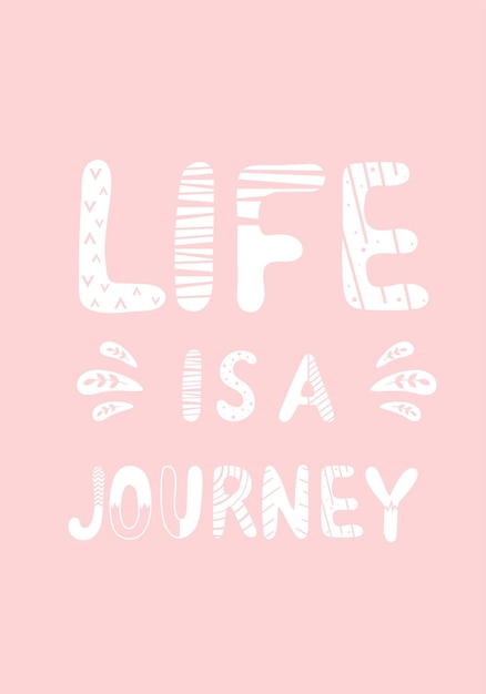 Lettering Life is a journey on a pink background