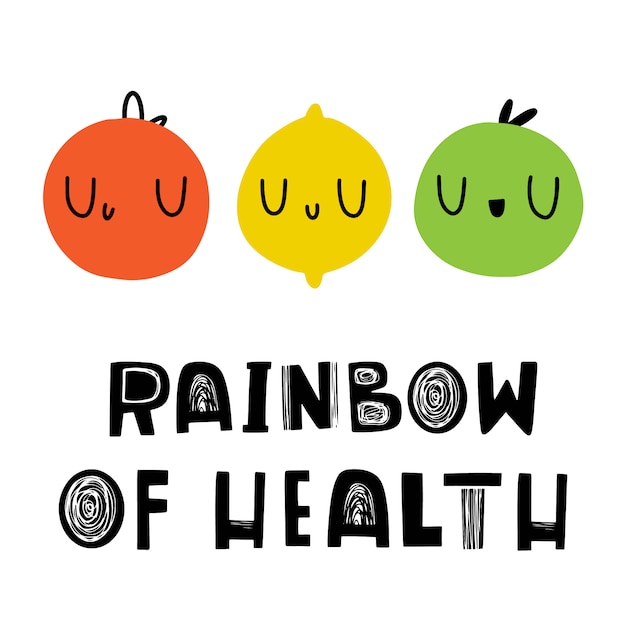 Lettering rainbow of health