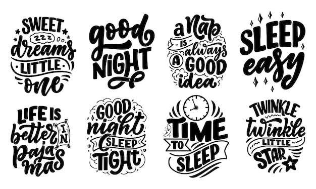 Lettering Slogan about sleep and good night.  illustration  for graphics, prints, posters, cards