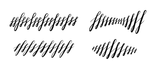 Lettering squiggles and swirls Set of hand drawn calligraphic swirls